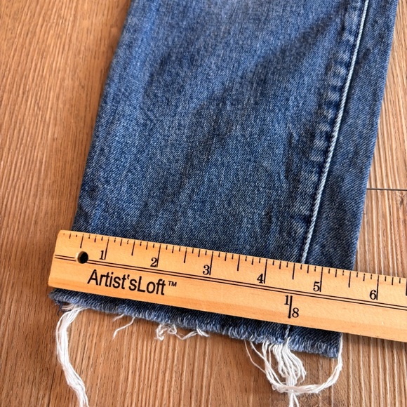 Mother Women’s High Waisted Looker Ankle Frayed Hem Skinny Jeans Blue Size 26x26 - Picture 11 of 13